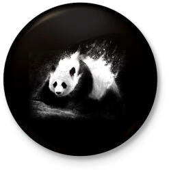 printfashion Tejpanda - Kitűző, hűtőmágnes - Fekete (3090830)