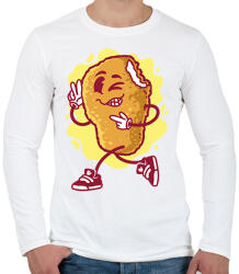 printfashion Chicken nuggets - Férfi hosszú ujjú póló - Fehér (11746951)