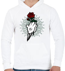 printfashion Rózsa 02 - Férfi kapucnis pulóver - Fehér (4969657)