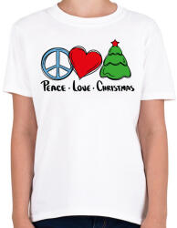 printfashion Karácsony - peace love christmas - Gyerek póló - Fehér (5605404)