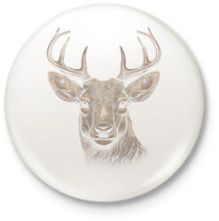 printfashion Szarvas - Kitűző, hűtőmágnes - Fehér (14024762)