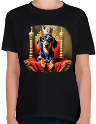 printfashion TACSIKIRÁLY - Gyerek póló - Fekete (15186348)