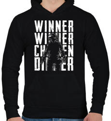 printfashion Winner Winner Chicken Dinner - Férfi kapucnis pulóver - Fekete (453468)