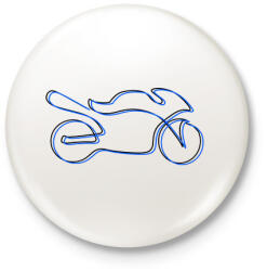 printfashion motor egyvonallalkék - Kitűző, hűtőmágnes - Fehér (3090295)