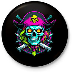 printfashion kalóz - Kitűző, hűtőmágnes - Fekete (16212676)