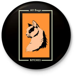 printfashion ALL DOG BITCHES - Kitűző, hűtőmágnes - Fekete (3097665)