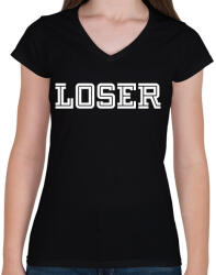 printfashion Lúzer - Női V-nyakú póló - Fekete (1319116)
