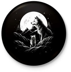 printfashion farkas - Kitűző, hűtőmágnes - Fekete (14216392)