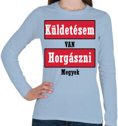 printfashion Küldetés! - Női hosszú ujjú póló - Világoskék (2462307)
