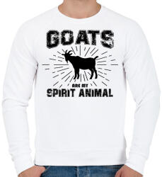 printfashion Spirit animal - Goat - Férfi pulóver - Fehér (11617547)