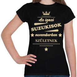 printfashion Az igazi Suzukisok- Hónappal - Női póló - Fekete (7198226)