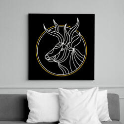 printfashion Szarvas agancs - Vászonkép - Fekete (6655185)