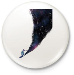 printfashion Surfing the universe - Kitűző, hűtőmágnes - Fehér (3074810)