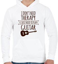 printfashion Gitár terápia - Férfi kapucnis pulóver - Fehér (1339443)