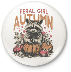 printfashion Feral Girl Autumn - Kitűző, hűtőmágnes - Fehér (16677208)
