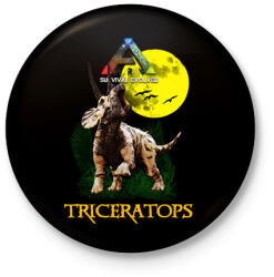 printfashion ARK TRICERATOPS - Kitűző, hűtőmágnes - Fekete (6586799)