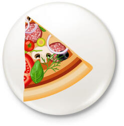 printfashion Pizza son - Kitűző, hűtőmágnes - Fehér (3082829)