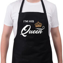 printfashion I'M HIS QUEEN - Kötény - Fekete (4927702)