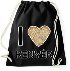 printfashion I love kenyér - Sportzsák, Tornazsák - Fekete (12758292)