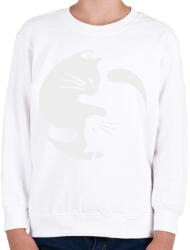 printfashion Cica ölelés jin jang jel - Gyerek pulóver - Fehér (4176741)