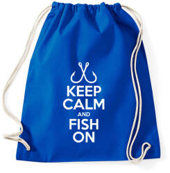 printfashion Keep calm and fish on - Sportzsák, Tornazsák - Bright royal (2454907)