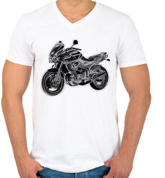 printfashion tdm - Férfi V-nyakú póló - Fehér (2930059)