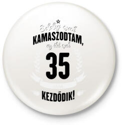 printfashion kamasz-35-black-white - Kitűző, hűtőmágnes - Fehér (3076752)