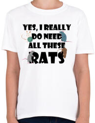 printfashion Need rats - Gyerek póló - Fehér (13463771)