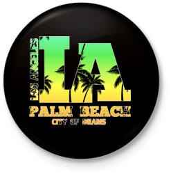 printfashion Los angeles palm beach - Kitűző, hűtőmágnes - Fekete (4394422)