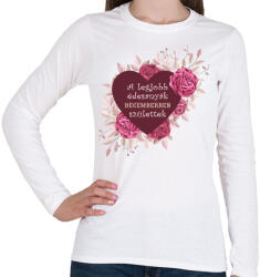 printfashion Legjobb édesanyák december - Női hosszú ujjú póló - Fehér (4794878)
