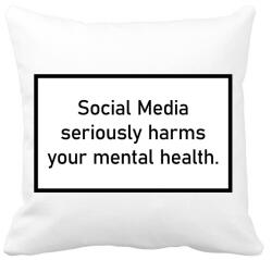 printfashion Social Media - Mental health - Párnahuzat, Díszpárnahuzat - Fehér (7005491)