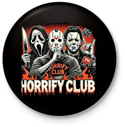 printfashion Horrify Club - Kitűző, hűtőmágnes - Fekete (16818953)