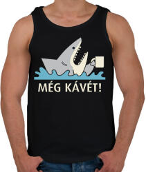printfashion Fáradt cápa - Még kávét - Férfi atléta - Fekete (7543806)