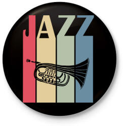 printfashion Jazz music - Kitűző, hűtőmágnes - Fekete (7658371)