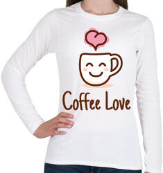 printfashion Coffe love - Női hosszú ujjú póló - Fehér (2184608)