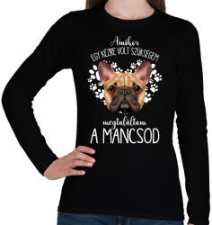 printfashion Megtaláltam a mancsod - French Bulldog - Női hosszú ujjú póló - Fekete (5451856)