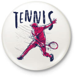printfashion Tenisz sport - tennis - Kitűző, hűtőmágnes - Fehér (5614853)