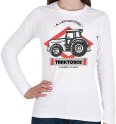 printfashion A legmenőbb traktoros - Női hosszú ujjú póló - Fehér (6592525)
