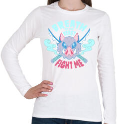 printfashion Fight me! - Női hosszú ujjú póló - Fehér (5113320)