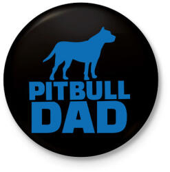 printfashion Pitbull apa - Kitűző, hűtőmágnes - Fekete (3095959)