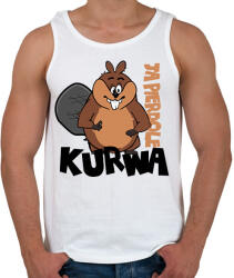 printfashion Bober Kurwa - Black - Férfi atléta - Fehér (16769085)