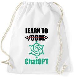 printfashion Learn to ChatGPT - Sportzsák, Tornazsák - Fehér (14582338)