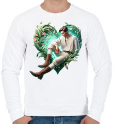 printfashion Fiatal szerelmes férfi népviseletben - Férfi pulóver - Fehér (15983784)