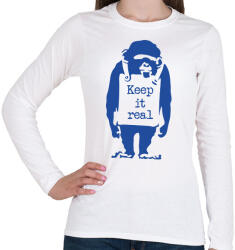 printfashion Keep it real - Banksy graffiti - Női hosszú ujjú póló - Fehér (7099843)