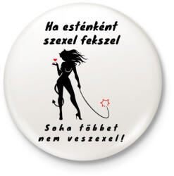 printfashion sexel fekszel - Kitűző, hűtőmágnes - Fehér (3081090)