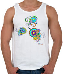 printfashion Indiai virágok - Férfi atléta - Fehér (561944)