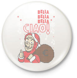 printfashion Jingle bell Bella Ciao - Kitűző, hűtőmágnes - Fehér (11471482)