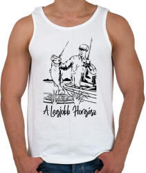 printfashion A legjobb horgász - Férfi atléta - Fehér (2455740)
