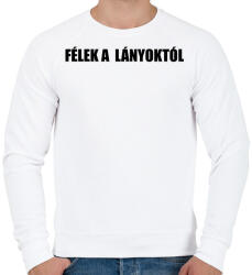 printfashion Félek a lányoktól - Férfi pulóver - Fehér (15666484)