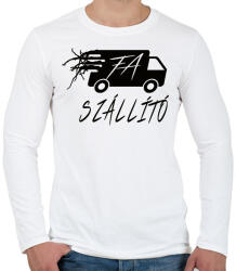 printfashion FA-SZÁLLÍTÓ BW - Férfi hosszú ujjú póló - Fehér (7071548)